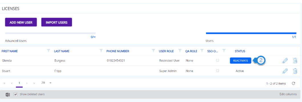 What if I delete a user by mistake?