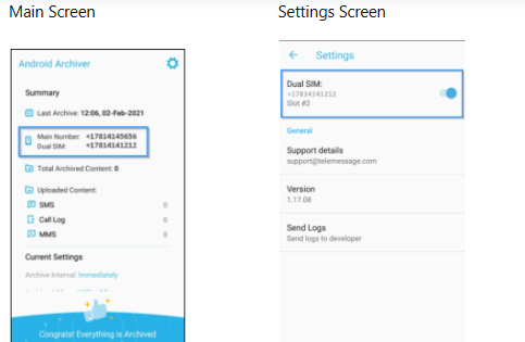How to configure dual sim support for Android Capture